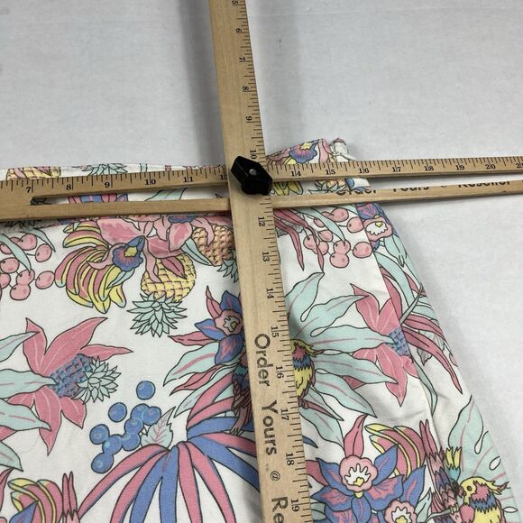 Talbots Womens Tropical Parrot Print Stretch Cotton Skirt White Multicolor 10P - Picture 9 of 13